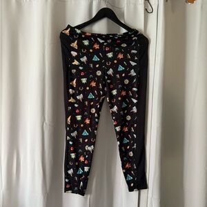 Disney Women’s Black Attraction Leggings - Disneyland Castle Train Carousel